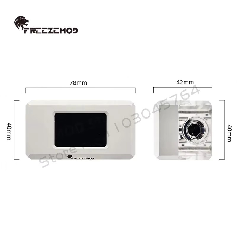 FREEZEMOD AIO Wasserkühlungsthermometer in Schwarz mit LCD-Durchflussmesser, 5V ARGB und 3-in-1 Lüfter-RPM-Geschwindigkeitsmonitor - Bild 2