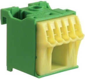 Hager PE-Klemme KN06E grün mit 6 Klemmstellen für flexible und starre Leiter - Bild 1