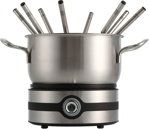 Mauviel 1830 Elektrisches Fondue-Set aus Edelstahl in Silber, B/H/T: 27 x 20 x 27 cm
