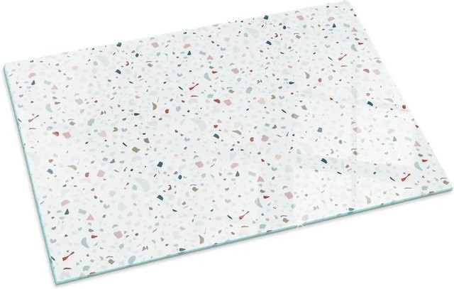 Tulup Kamin-Glasplatte mit Muster in Weiß, B/H: 100 x 70 cm - Bild 1