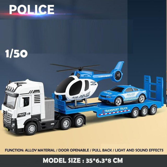 Linyi toy car Ingenieurfahrzeug Anhänger Modell, Set, 1:50, Metall, ab 4 Jahren - Bild 1