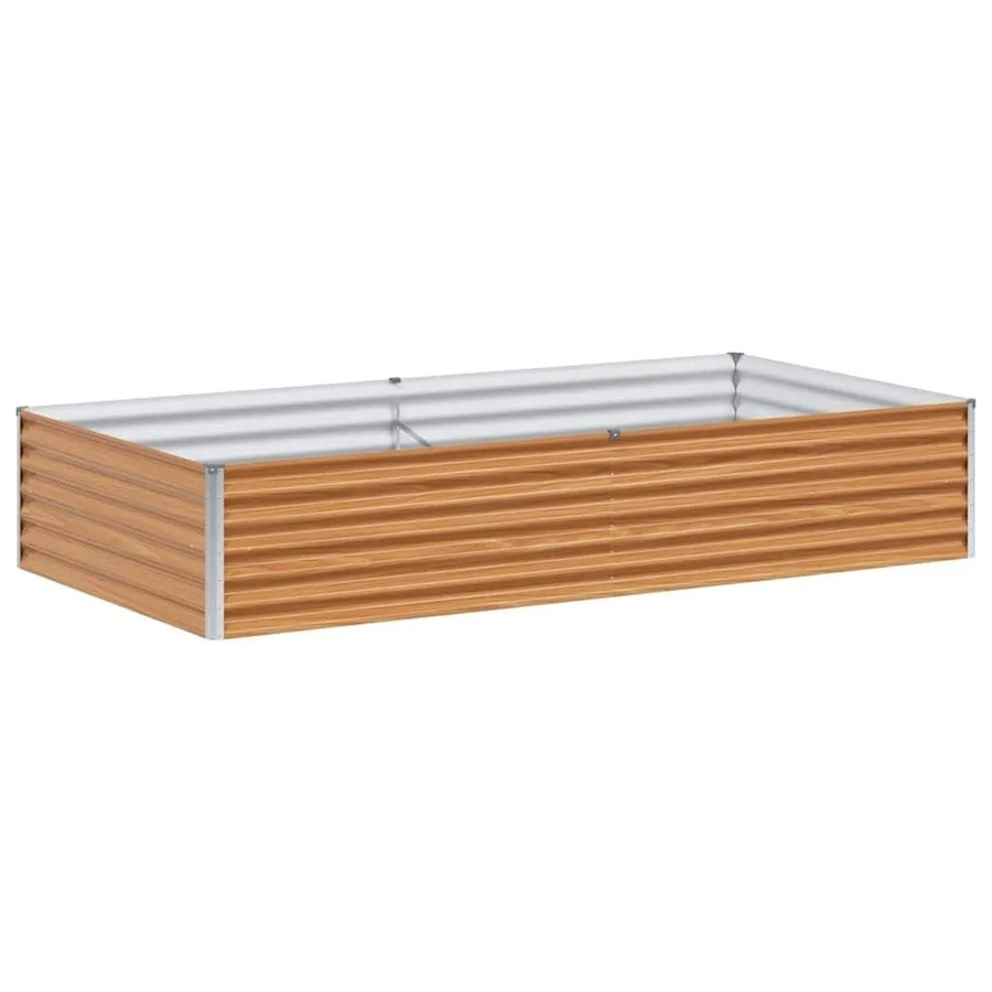 vidaXL Hochbeet aus verzinktem Stahl in Hellbraun, B: 195 cm, T: 100 cm, H: 36 cm - Bild 2
