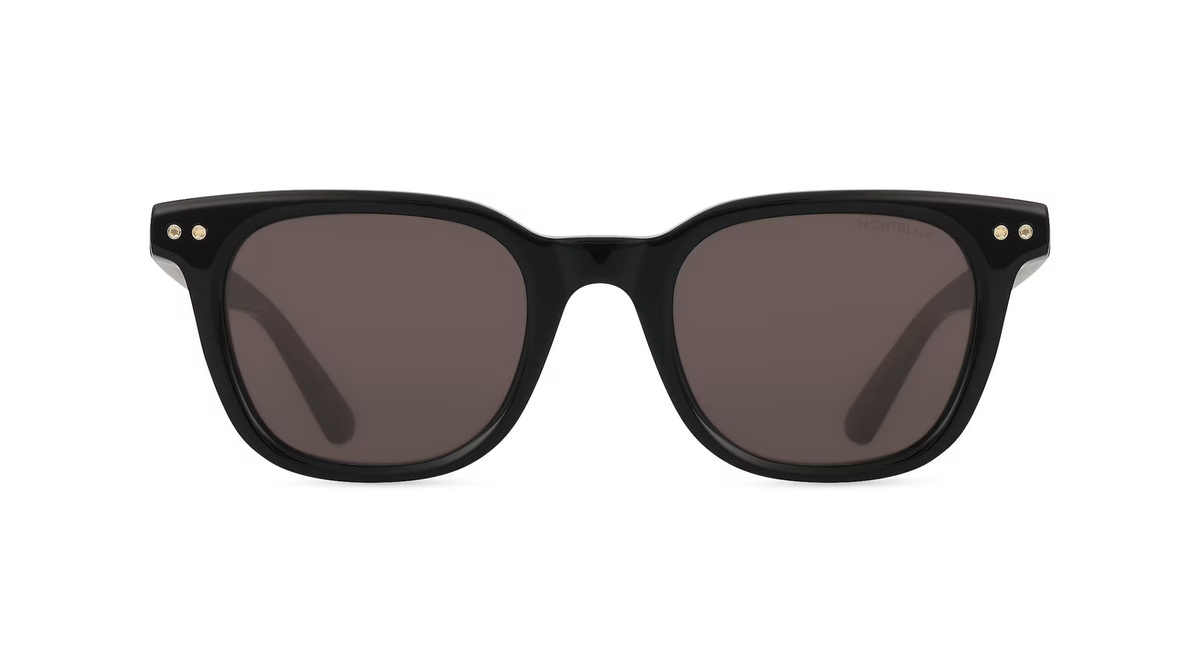 Montblanc MB0320S Sonnenbrille, Vollrand, Rund, Acetat, Unisex, Schwarz, Grau - Bild 1