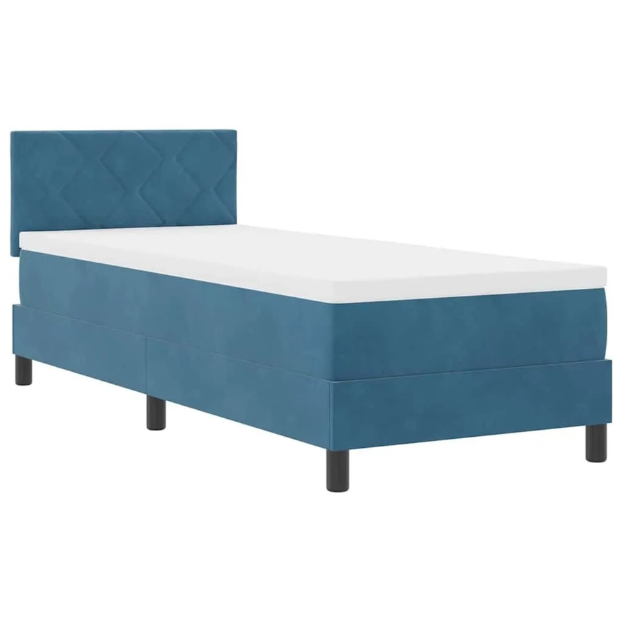 vidaXL LED Boxspringbett mit Matratze Dunkelblau Samt B/T/H: 80 x 200 x 83 cm - Bild 2