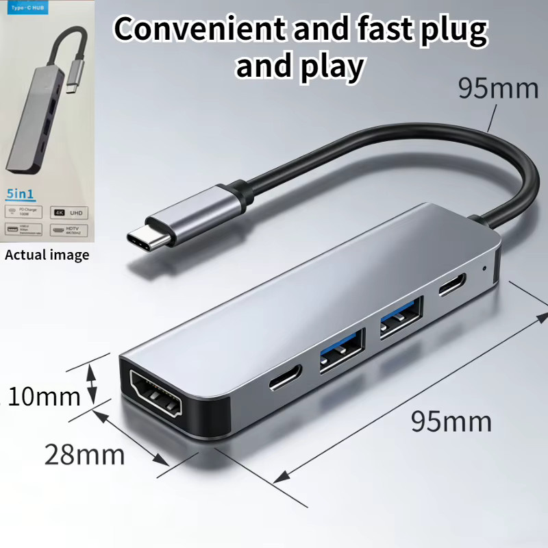 DIXSG USB-C Dockingstation Adapter mit USB-A, TF, SD und PD Anschluss für MacBook, iPad Pro und Samsung Dex - Bild 6