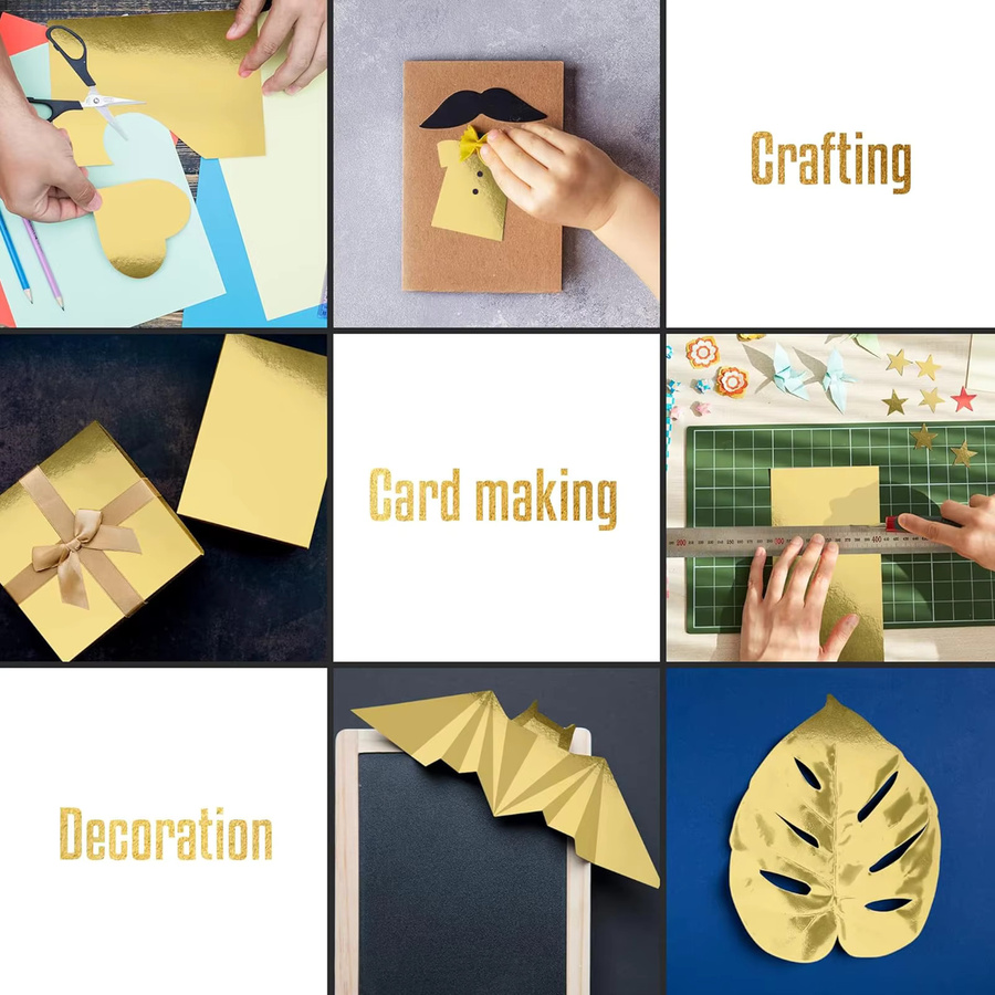 A4 Glänzender Goldkarton Spiegelpapier 250 g/m2 für DIY-Projekte und Basteln in Gold - Bild 2