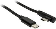 Inter-Tech USB-C auf USB-C Kabel in Schwarz mit 90 Grad Winkel - Bild 1