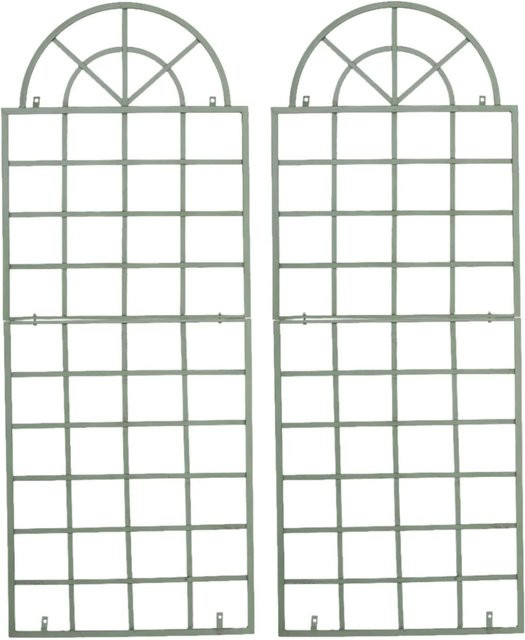 DELUKE Rankgitter GUNNAR 2er Set aus Metall in Antik-Grün für Kletterpflanzen, B: 70 cm, T: 1 cm, H: 180 cm - Bild 1