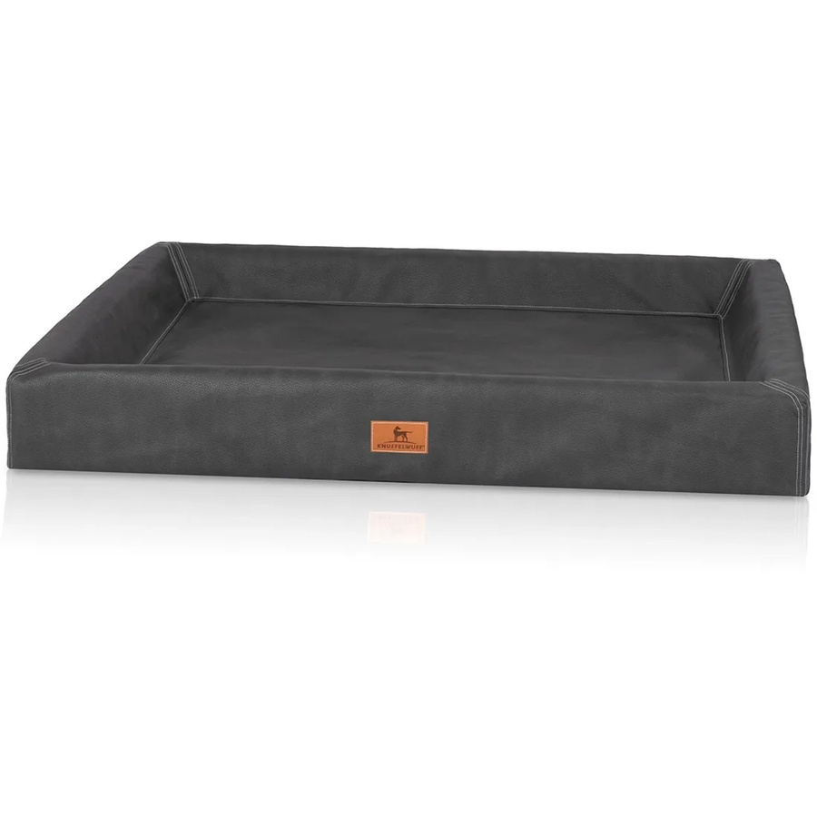 Knuffelwuff Hundebett Austin Orthopädisches Sofa aus Kunstleder in Schwarz, B: 105 cm, T: 80 cm - Bild 2
