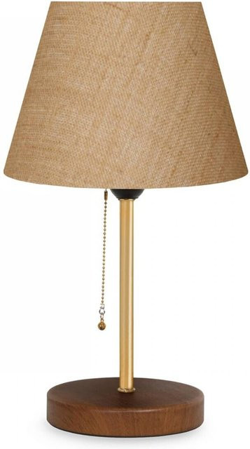 Opviq Tischleuchte in Beige und Creme aus Metall und Stoff im skandinavischen Stil, B/T/H: 22 x 22 x 38 cm, E27 - Bild 1