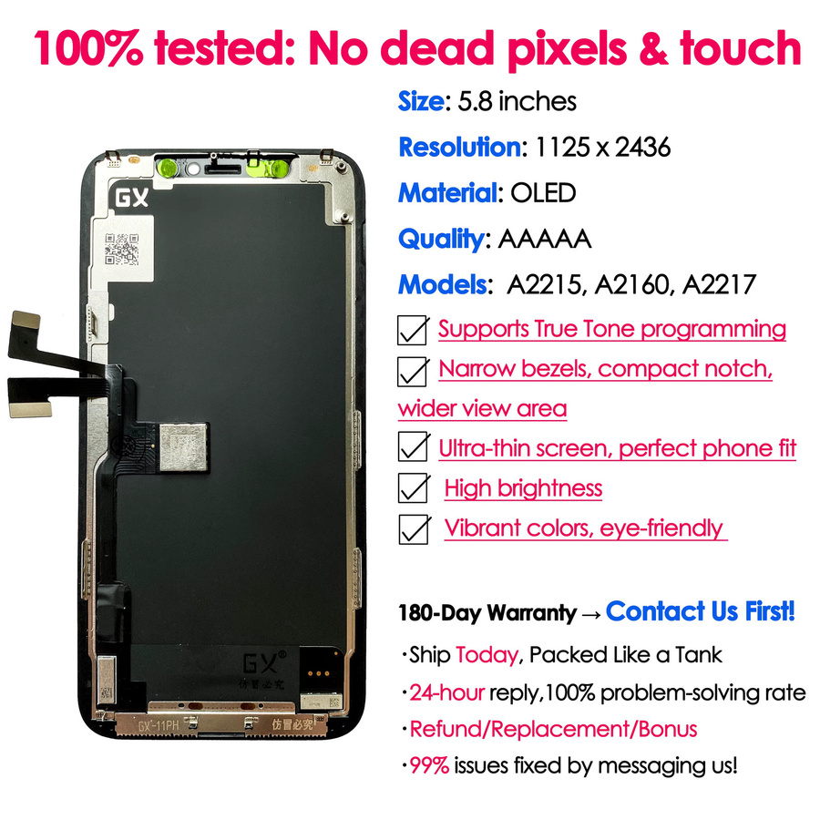 BINYEAE GX OLED Ersatzdisplay mit Touch Digitizer und Montage Reparatur Kit für iPhone 11 Pro - Bild 2