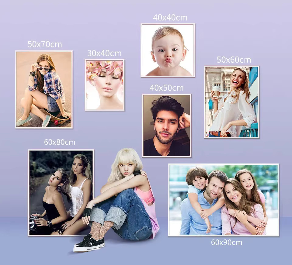 AZQSD Diamantmalerei mit eigenem Foto als personalisiertes Mosaik-Bild in runder Form und Multicolor zur Wanddekoration - Bild 3