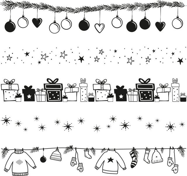 Clear Stamps Weihnachtsbordüren für kreative Gestaltungen - Bild 1