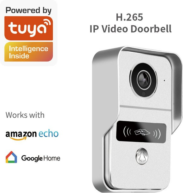 Asia-Teco Smart Doorbell-Kamera WLAN-IP-Video-Türklingel mit HD-Kamera und Tuya-App-Unterstützung sowie Alexa Echo Kompatibilität - Bild 1
