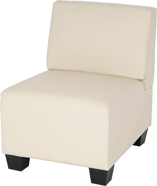 MCW Moncalieri Modular Sessel ohne Armlehnen Mittelteil aus Kunstleder in Beige - Bild 1