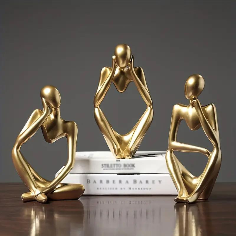 YIRAN ring 2 Abstrakte Skandinavische Kunstfigur in Gold aus Harz zur Tischdekoration - Bild 3