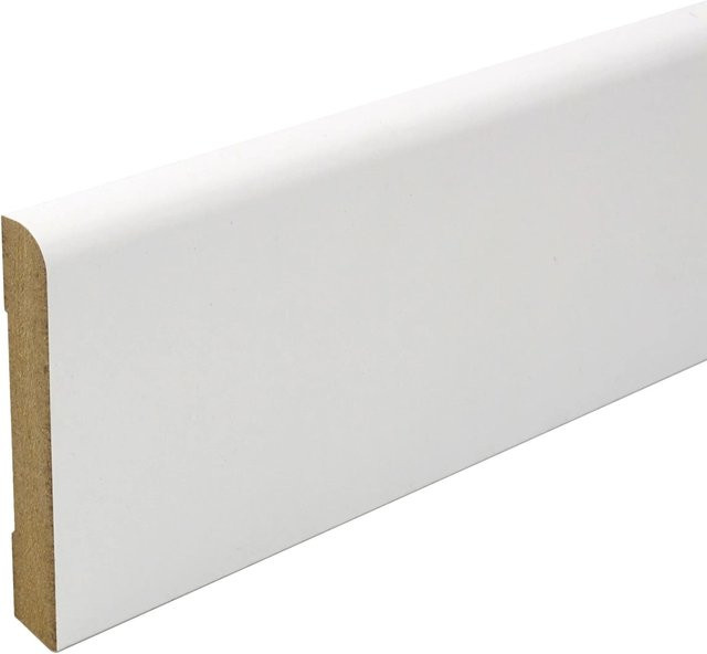 Döllken Profiles Sockelleiste MDF modern Weiß, Höhe: 58 mm, Tiefe: 10 mm, Länge: 2400 mm - Bild 1