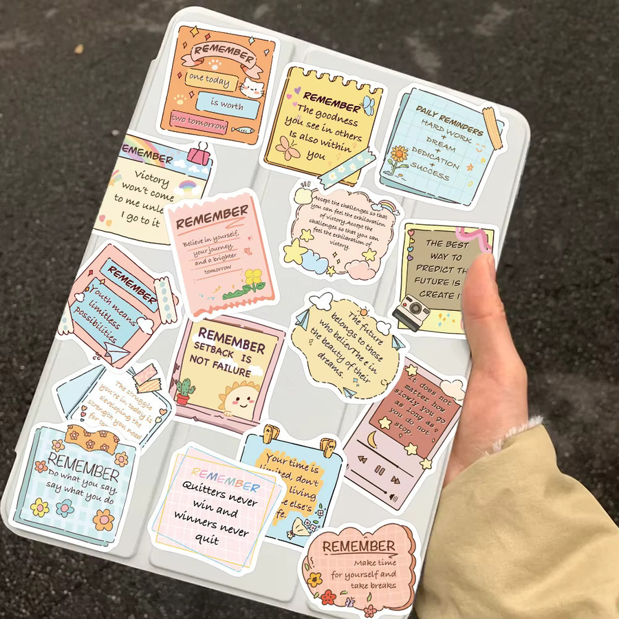 50 motivierende Vinyl-Aufkleber von PickJoy in Multicolour für Laptop, Scrapbook und Tagebuch - Bild 3