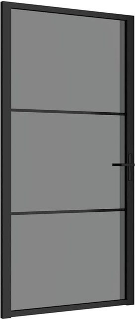 vidaXL Moderne Innentür aus ESG-Glas und Aluminium in Schwarz, B/H: 102,5 x 201,5 cm - Bild 1
