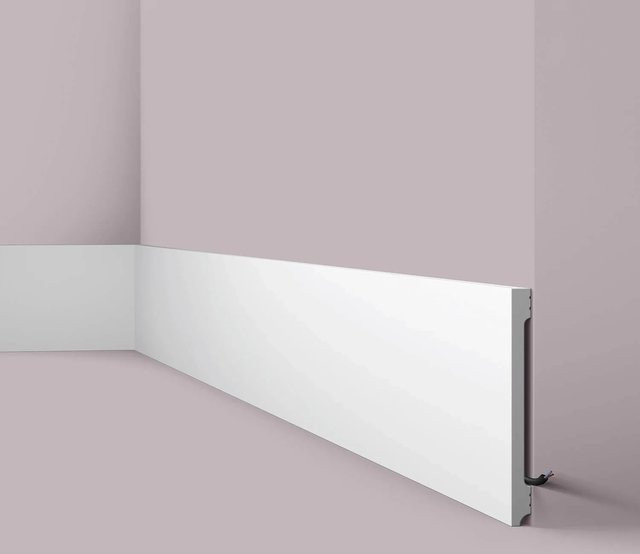 NMC FD20S Wallstyl Sockelleiste Zierleiste Stuckleiste in Weiß, H x B x T: 20 x 1,8 x 200 cm - Bild 1
