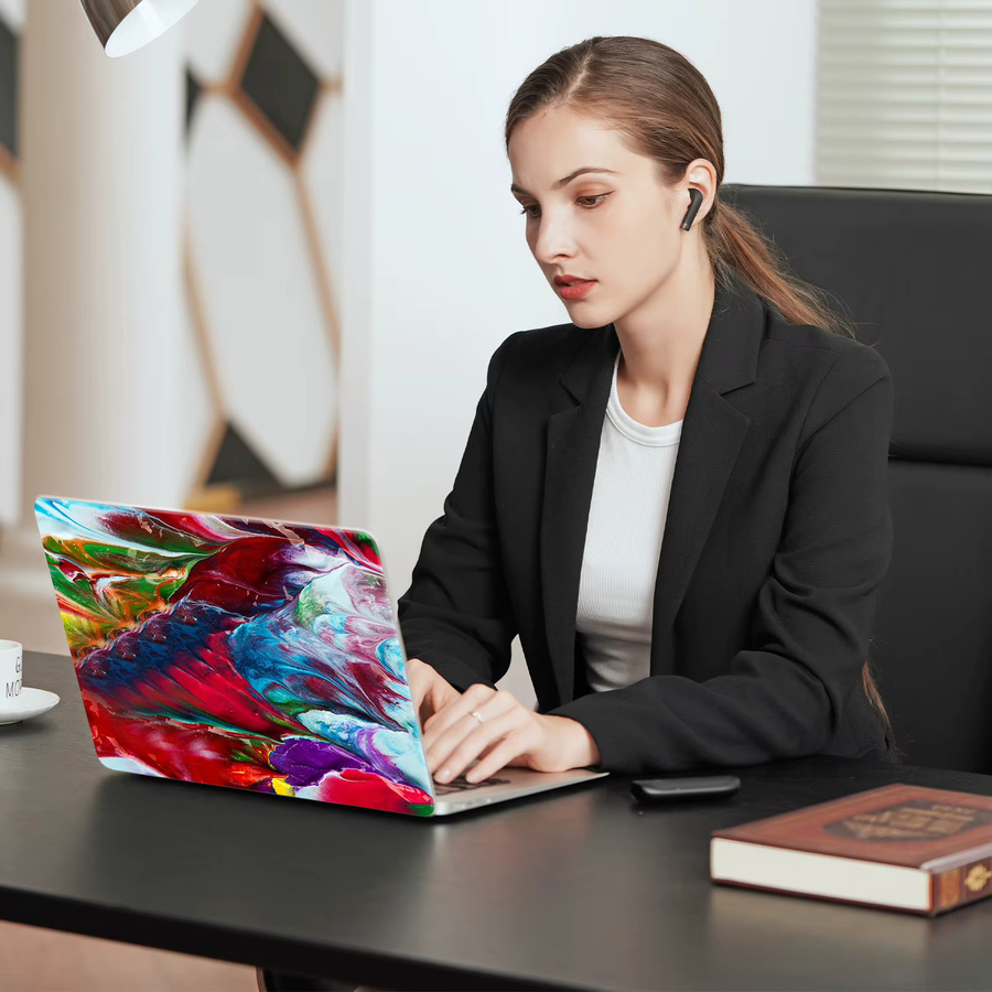 Stoßfeste Laptop-Schutzhülle mit Marmor-Ölgemälde-Design für Apple MacBook Air 13.3 Zoll und MacBook Pro 13.3 Zoll in Multicolour - Bild 5