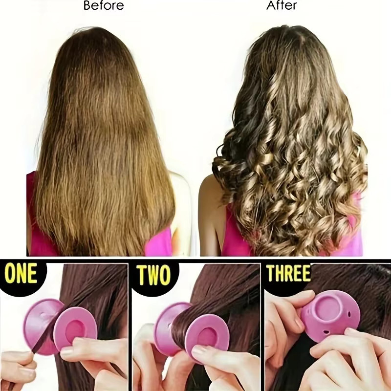 10 Stück Heatless Lockenwickler aus Silikon, Haar Styling Werkzeuge - Bild 2