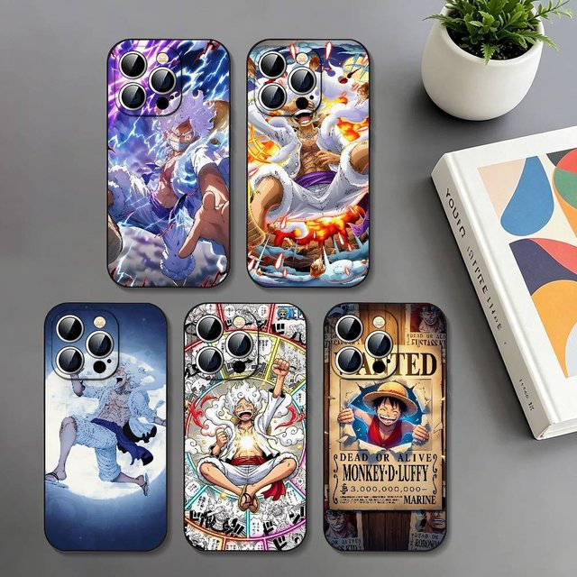 Stoßfeste Handyhülle One Piece Monki D Luffy in Schwarz für Apple iPhone 11 bis iPhone 17 Modelle - Bild 1