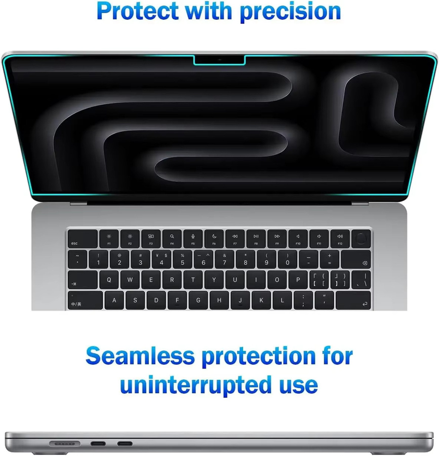 2er-Pack Anti-Blaulicht Displayschutzfolie mit Anti-Glare Effekt für Apple MacBook Air 13 und 15 Zoll sowie MacBook Pro 14 und 16 Zoll, transparent - Bild 2
