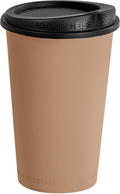 elasto REuse Mehrwegbecher Michigan mit Deckel, 300 ml, braun/schwarz, 25 Stück - Bild 1