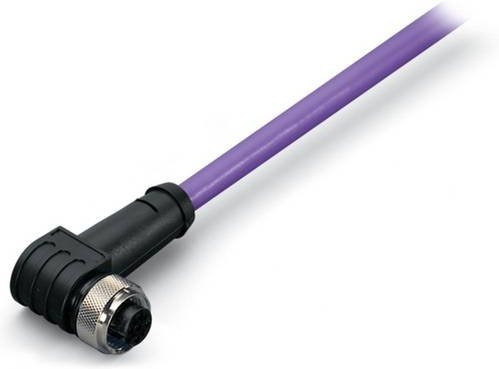 WAGO 756-1102/060-100 Sensor-Aktor-Datensteckverbinder konfektioniert M12 Buchse gewinkelt 5-polig lila 10,00 m - Bild 1