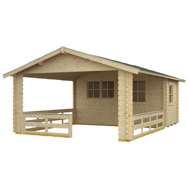 Skan Holz Gartenhaus Alicante 2 mit Satteldach in Beige, B/T/H: 420 x 603 x 258 cm - Bild 3