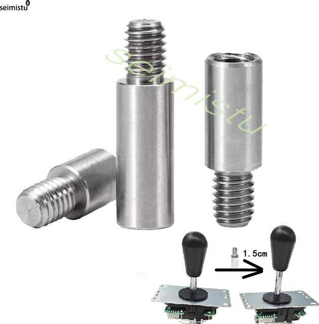 Seimitsu Arcade Joystick Verlängerungswelle 1,5 cm M6 für Sanwa Joystick, Farbe: Silber - Bild 1