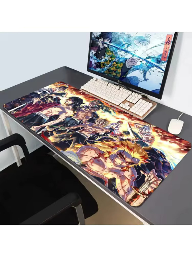 Potdemiel Demon Slayer Gaming-Mauspad XXL, bunte Anime-Schreibtischunterlage aus Gummi - Bild 5