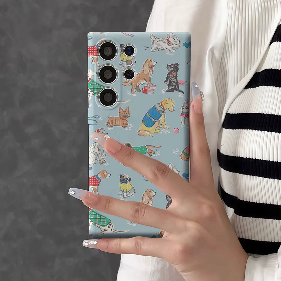 Aurbe Handyhülle mit niedlichem Hundemotiv für Samsung Galaxy S26 S25 S24 S23 Ultra Plus HD Hardcase mit doppellagiger Schutzfolie - Bild 5