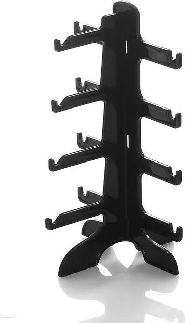LChome 4-lagiges Sonnenbrillen-Show-Rack aus Kunststoff in Schwarz als platzsparender Aufbewahrungsständer und Brillenregal - Bild 1