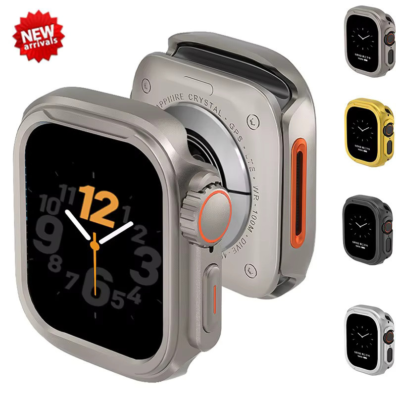 CAOWTAN Metallgehäuse für Apple Watch 49 mm, 46 mm, 42 mm, 44 mm und 45 mm, Aluminium Schutzgehäuse und Stoßstangenrahmen für iWatch Serie 10 zum Wechsel auf Ultra-Design - Bild 2