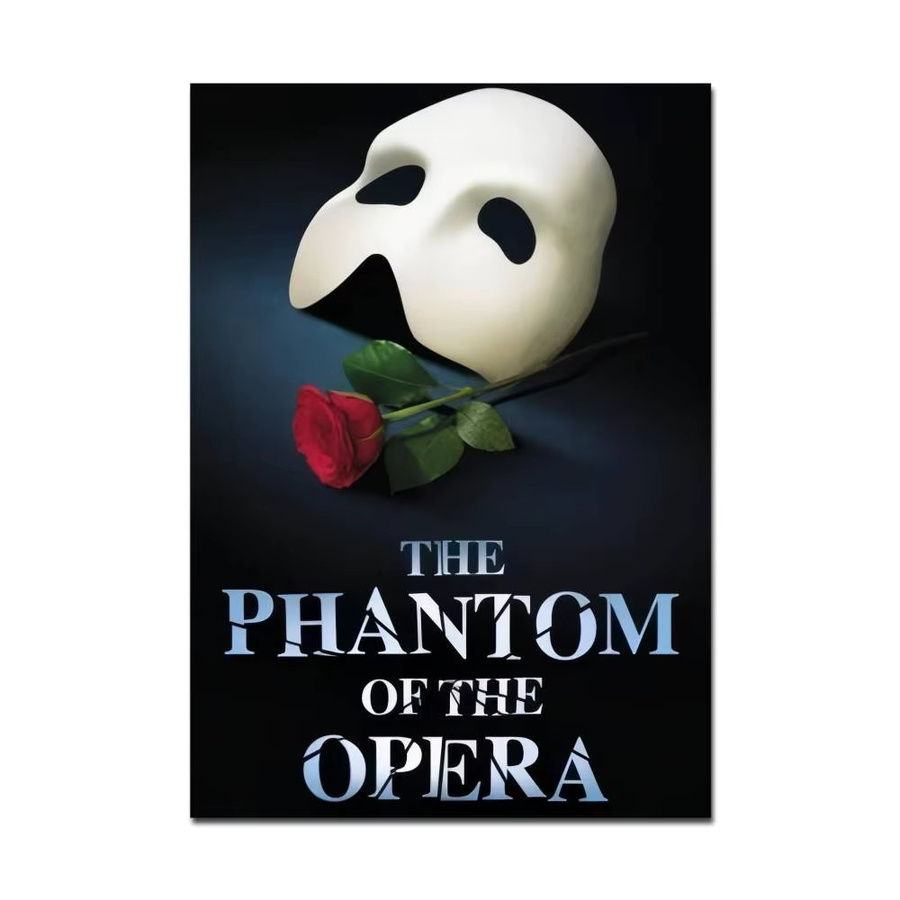 Selbstklebendes Poster im Vintage-Stil zum Film Das Phantom der Oper als Wanddekoration mit Typografie-Grafik in Mehrfarbig - Bild 5