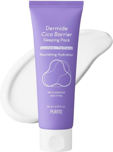 PURITO Dermide Cica Barrier Sleeping Pack, 80 ml, Creme mit Hyaluronsäure - Bild 1