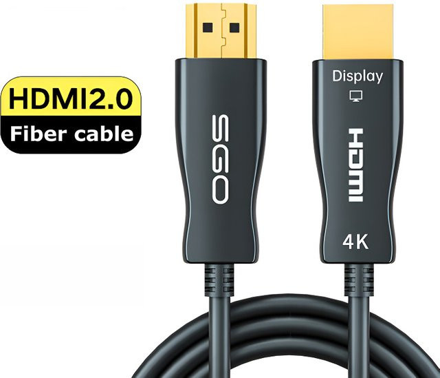 Fanakm HDMI 2.0 Glasfaser Kabel in Schwarz, 100m, 4K 60Hz, 18Gbps, unterstützt ARC, 3D und HDR für HD TV, Projektor und Monitor - Bild 1