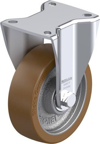 Blickle Bockrolle BH-GB 125K-1 in Braun und Silber mit 125 mm Rad-Durchmesser und einer Tragfähigkeit von max. 550 kg - Bild 1