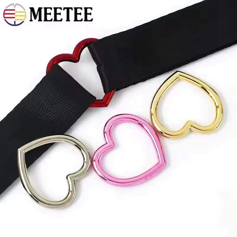 Meetee Herz O-Ring Schnalle aus Metall für Gurtband und Taschen als DIY Hardware Zubehör in Gold oder Multicolour - Bild 2