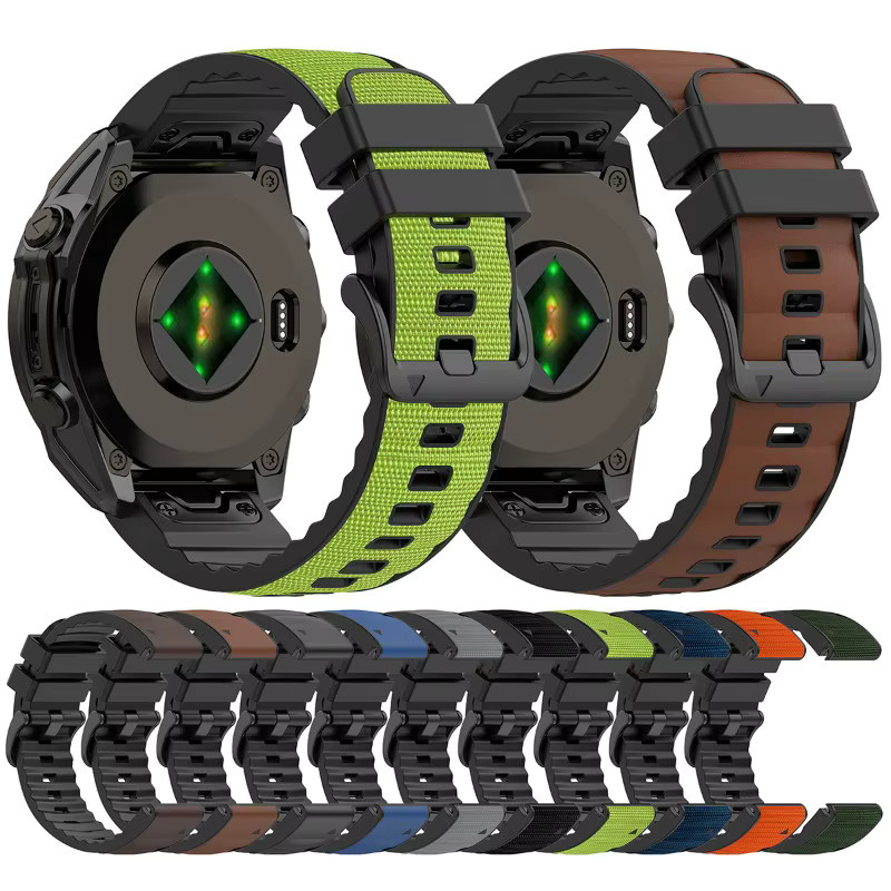 CAOWTAN Uhrenarmband Leder-Silikon, Schwarz, Unisex - Bild 2