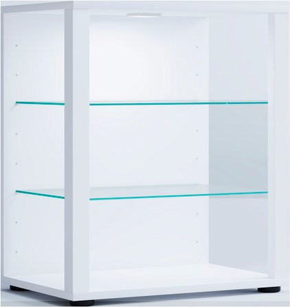 VCM Standvitrine Glasol in Weiß mit Glastüren und Regalböden, B/H/T: 52 x 60 x 35 cm - Bild 1
