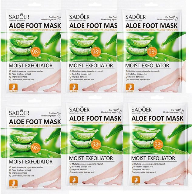 SADOER Aloe Fußmaske, 6 Paar, Unisex - Bild 1