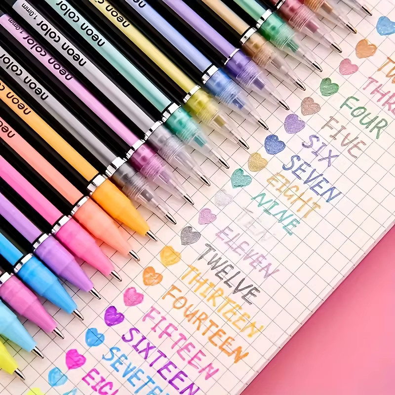 Feinspitzen-Gelstift-Set mit bunten Farben für künstlerisches Zeichnen, Malen und Skizzieren - Bild 4