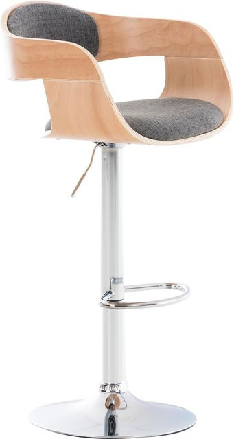 CLP Barhocker KINGSTON in Grau mit Stoffbezug und modernem Design aus Metall und Holz - Bild 1