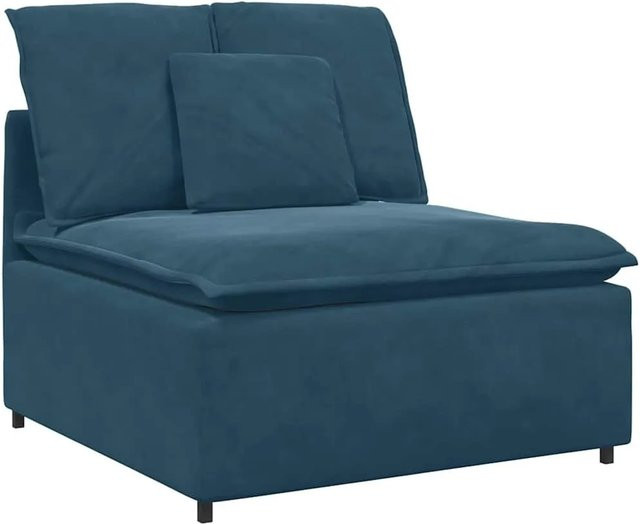 vidaXL Modulares Sofa Mittelmodul mit Kissen in Blau, Breite: 100 cm - Bild 1