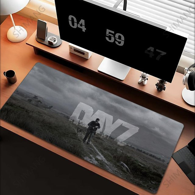 DayZ Gaming Mauspade XXL Silikon Schreibtischmatte für PC Gamer, Farbe: Grau, B/T/H: 90 x 40 x 0,2 cm - Bild 1