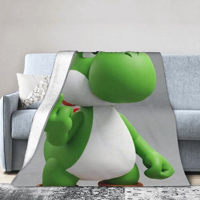 Potdemiel Super Mario Yoshi Flanellndecke für Kinder, weiche Kuscheldecke für Sofa und Bett - Bild 1