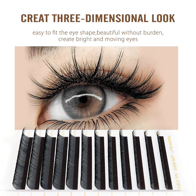 NATUHANA 5D W Style Flora Lash Extensions Einzelwimpern, Black, Unisex - Bild 3